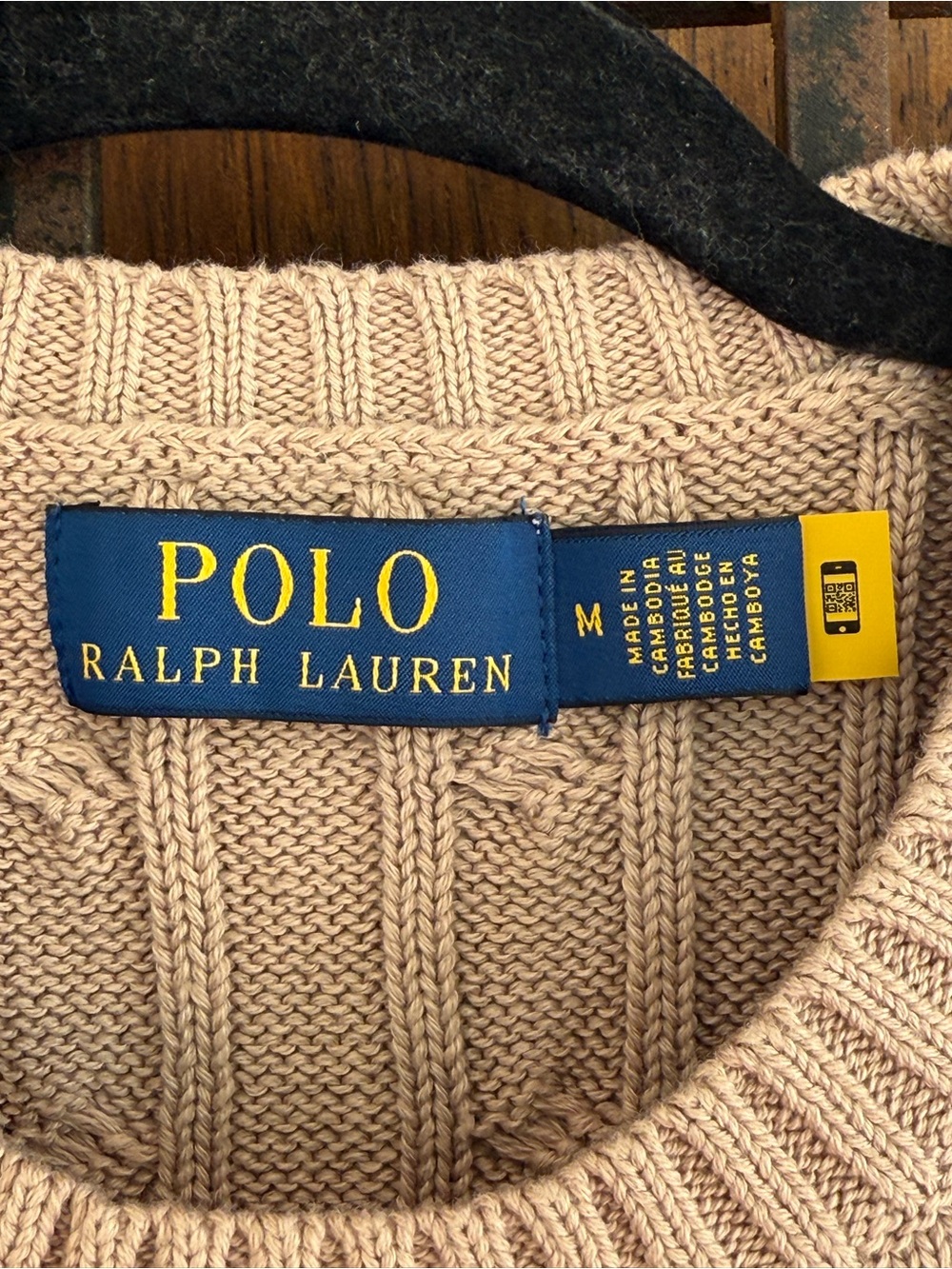 Polo Ralph Lauren Light Brown Cable Knit Short-Sleeve Crewneck Sweater  Size M - Picture 4 of 6